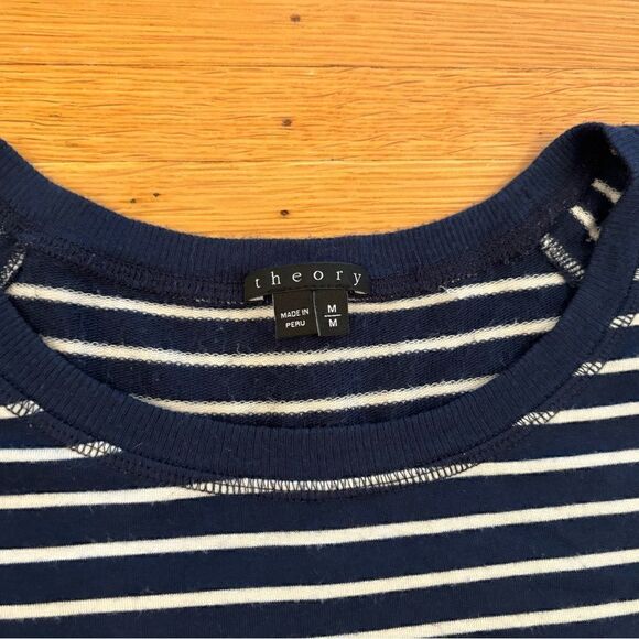 Theory navy/white stripe short sleeve top - Picture 4 of 4